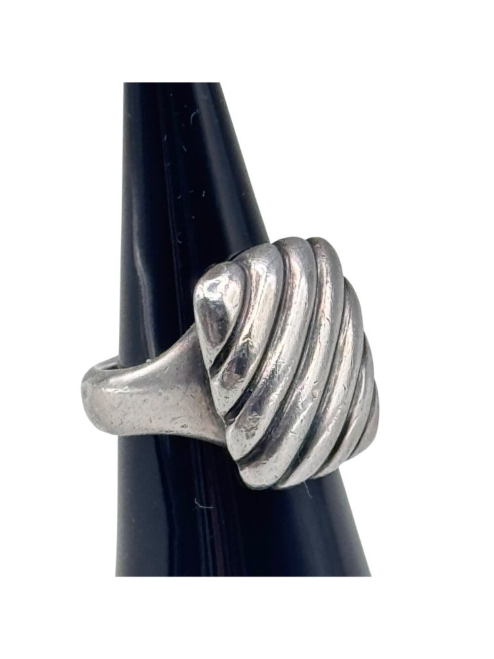 James Avery Sterling Modernist Ring Retired Size 6 Square Ribbed Dome 14g